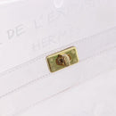 HERMES Vinyl Kelly Hand Bag Vinyl Clear Gold Auth ep15101-14