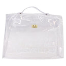 HERMES Vinyl Kelly Hand Bag Vinyl Clear Gold Auth ep15101-2