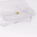 HERMES Vinyl Kelly Hand Bag Vinyl Clear Gold Auth ep15101-6