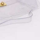 HERMES Vinyl Kelly Hand Bag Vinyl Clear Gold Auth ep15101-7