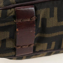 FENDI Zucca Canvas Shoulder Bag Brown Black Auth ep15102A-6