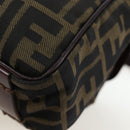 FENDI Zucca Canvas Shoulder Bag Brown Black Auth ep15102A-17