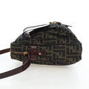 FENDI Zucca Canvas Shoulder Bag Brown Black Auth ep15102A-3