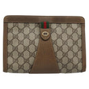 GUCCI GG Supreme Web Sherry Line Bag PVC Beige Gold 89 01 032 Auth ep15103-2