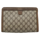 GUCCI GG Supreme Web Sherry Line Bag PVC Beige Gold 89 01 032 Auth ep15103-3