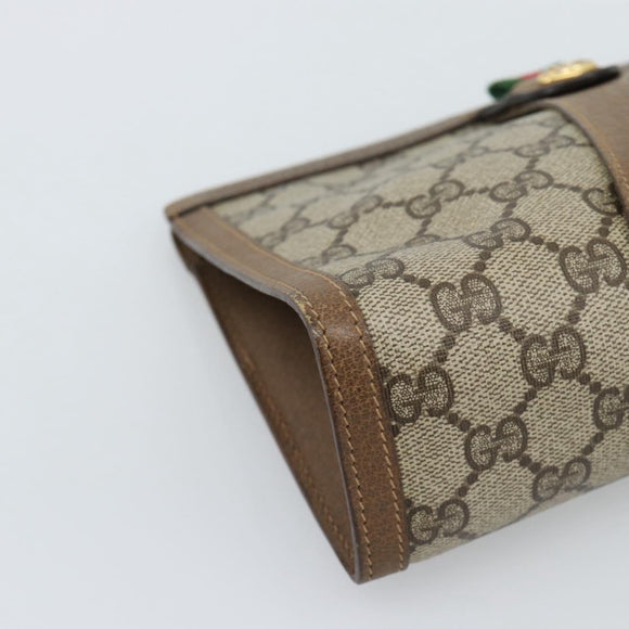GUCCI GG Supreme Web Sherry Line Bag PVC Beige Gold 89 01 032 Auth ep15103