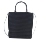 GUCCI Bamboo Hand Bag Canvas 2way Black Silver 002 1998 0353 Auth ep15105-13
