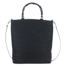 GUCCI Bamboo Hand Bag Canvas 2way Black Silver 002 1998 0353 Auth ep15105-2