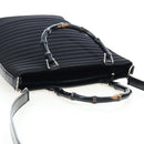 GUCCI Bamboo Hand Bag Canvas 2way Black Silver 002 1998 0353 Auth ep15105-7