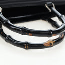 GUCCI Bamboo Hand Bag Canvas 2way Black Silver 002 1998 0353 Auth ep15105-8