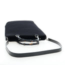 GUCCI Bamboo Hand Bag Canvas 2way Black Silver 002 1998 0353 Auth ep15105-9