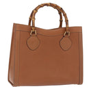 GUCCI Bamboo Hand Bag Leather Brown Gold 002 1095 0260 Auth ep15106-1