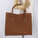 GUCCI Bamboo Hand Bag Leather Brown Gold 002 1095 0260 Auth ep15106-24