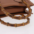 GUCCI Bamboo Hand Bag Leather Brown Gold 002 1095 0260 Auth ep15106-7