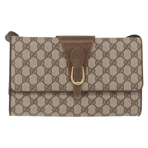 GUCCI GG Supreme Shoulder Bag PVC Beige Gold 904 02 050 Auth ep15108