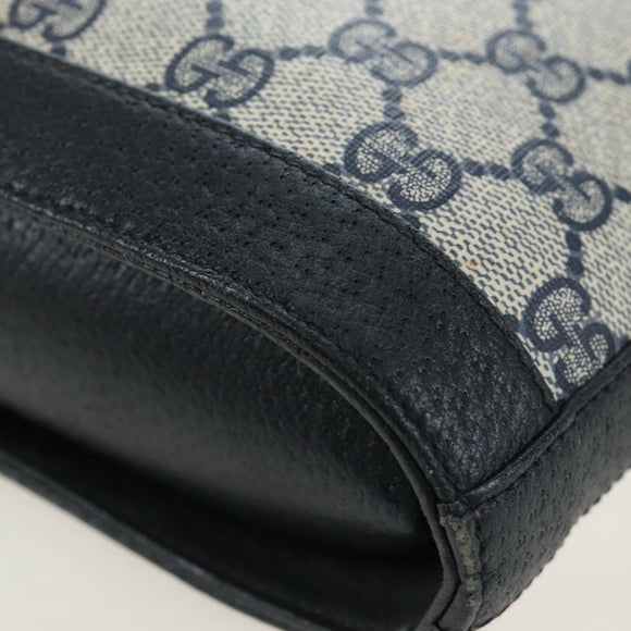 GUCCI GG Supreme Shoulder Bag PVC Navy Gold 001 109 0579 Auth ep15109
