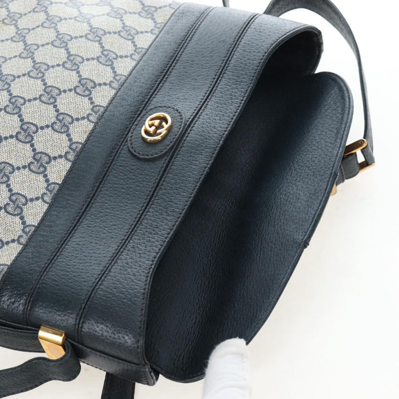 GUCCI GG Supreme Shoulder Bag PVC Navy Gold 001 109 0579 Auth ep15109