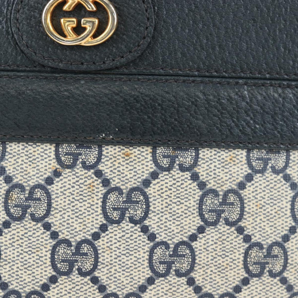 GUCCI GG Supreme Shoulder Bag PVC Navy Gold 001 109 0579 Auth ep15109