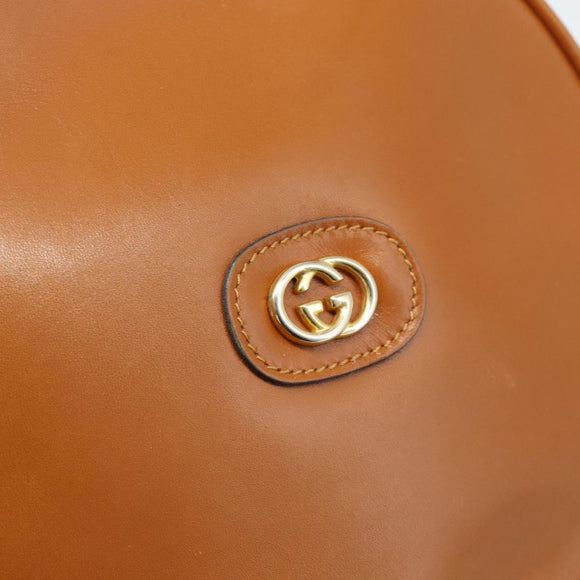 GUCCI Shoulder Bag Leather Brown Gold 007 37 5575 Auth ep15110
