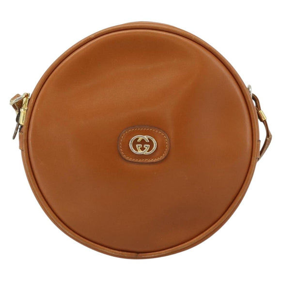 GUCCI Shoulder Bag Leather Brown Gold 007 37 5575 Auth ep15110