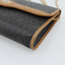 Christian Dior Honeycomb Canvas Chain Shoulder Bag PVC Black Gold Auth ep15113-10