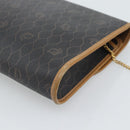 Christian Dior Honeycomb Canvas Chain Shoulder Bag PVC Black Gold Auth ep15113-12