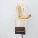Christian Dior Honeycomb Canvas Chain Shoulder Bag PVC Black Gold Auth ep15113-20
