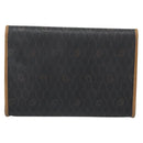 Christian Dior Honeycomb Canvas Chain Shoulder Bag PVC Black Gold Auth ep15113-3
