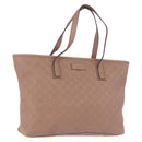 GUCCI GG Canvas Guccissima Tote Bag Leather Beige Gold 211137 Auth ep15114A-1