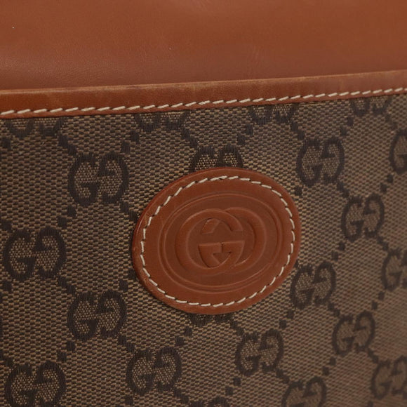 GUCCI GG Canvas Shoulder Bag Beige Gold Auth ep15115