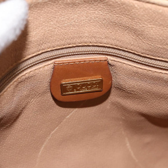 GUCCI GG Canvas Shoulder Bag Beige Gold Auth ep15115