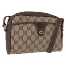GUCCI GG Supreme Web Sherry Line Bag PVC Beige Gold 116 02 089 Auth ep15117-1