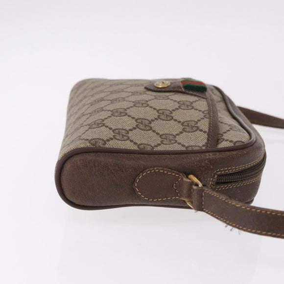GUCCI GG Supreme Web Sherry Line Bag PVC Beige Gold 116 02 089 Auth ep15117
