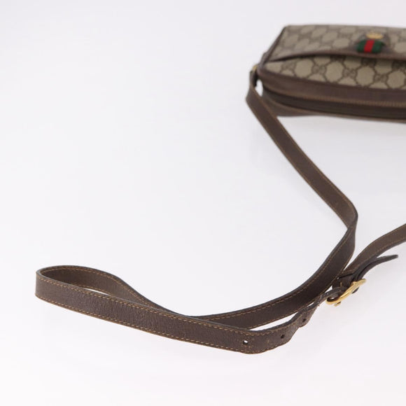 GUCCI GG Supreme Web Sherry Line Bag PVC Beige Gold 116 02 089 Auth ep15117