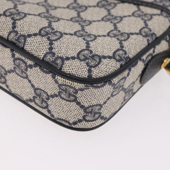 GUCCI GG Supreme Shoulder Bag PVC Navy Gold 007 56 0095 Auth ep15119