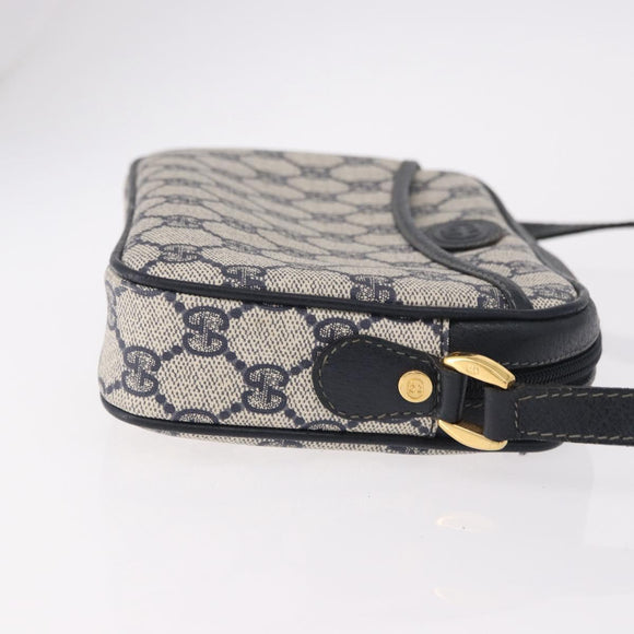 GUCCI GG Supreme Shoulder Bag PVC Navy Gold 007 56 0095 Auth ep15119