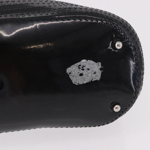 GUCCI Bamboo Hand Bag Patent Leather Black Silver 002 1817 0413 Auth ep15120