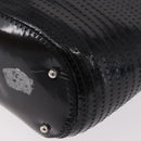 GUCCI Bamboo Hand Bag Patent Leather Black Silver 002 1817 0413 Auth ep15120-12