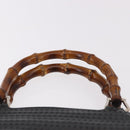 GUCCI Bamboo Hand Bag Patent Leather Black Silver 002 1817 0413 Auth ep15120-8