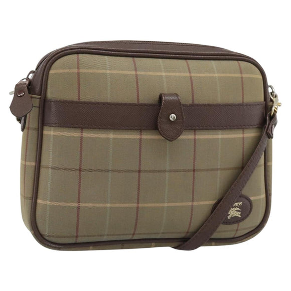 Burberrys Nova Check Shoulder Bag Canvas Beige Gold Auth ep15123