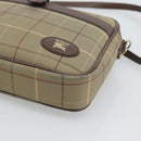Burberrys Nova Check Shoulder Bag Canvas Beige Gold Auth ep15123-10