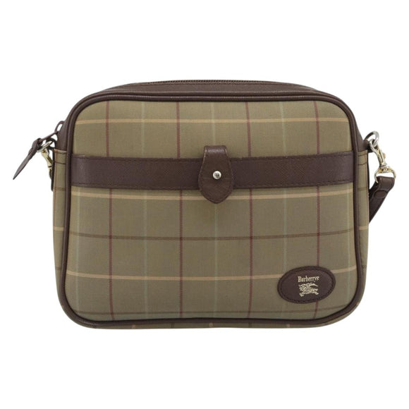 Burberrys Nova Check Shoulder Bag Canvas Beige Gold Auth ep15123