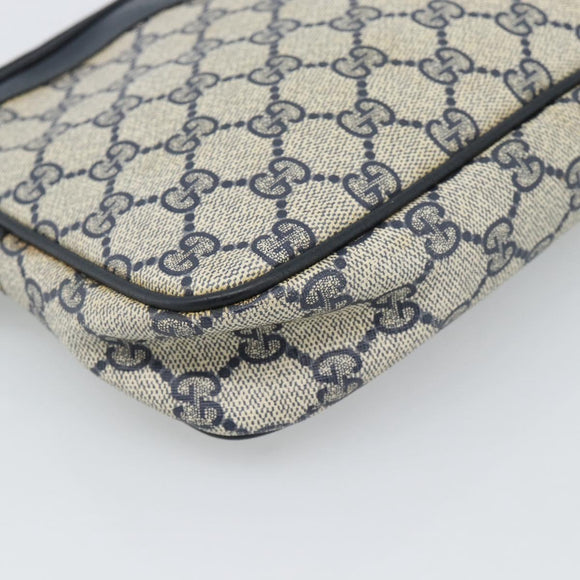 GUCCI GG Supreme Shoulder Bag PVC Navy Gold 97 02 068 Auth ep15124
