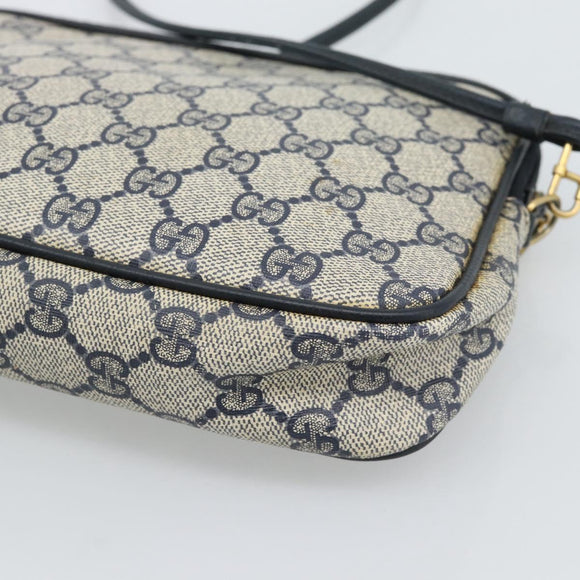 GUCCI GG Supreme Shoulder Bag PVC Navy Gold 97 02 068 Auth ep15124