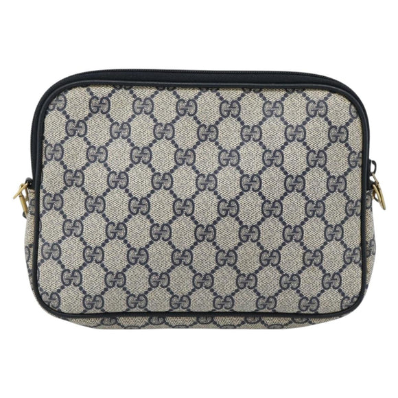 GUCCI GG Supreme Shoulder Bag PVC Navy Gold 97 02 068 Auth ep15124