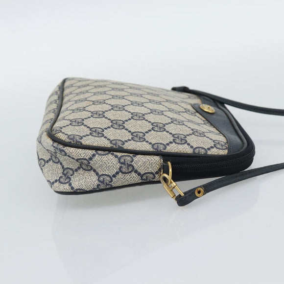 GUCCI GG Supreme Shoulder Bag PVC Navy Gold 97 02 068 Auth ep15124