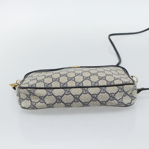 GUCCI GG Supreme Shoulder Bag PVC Navy Gold 97 02 068 Auth ep15124