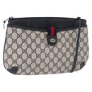 GUCCI GG Supreme Sherry Line Shoulder Bag PVC Navy Gold 39 02 026 Auth ep15125-1