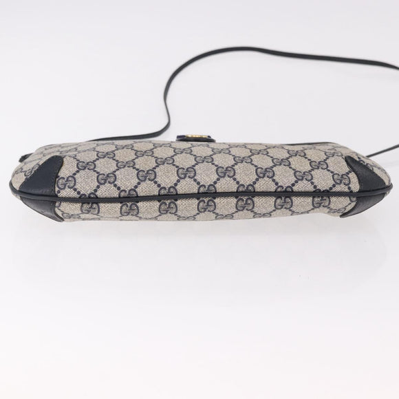 GUCCI GG Supreme Sherry Line Shoulder Bag PVC Navy Gold 39 02 026 Auth ep15125