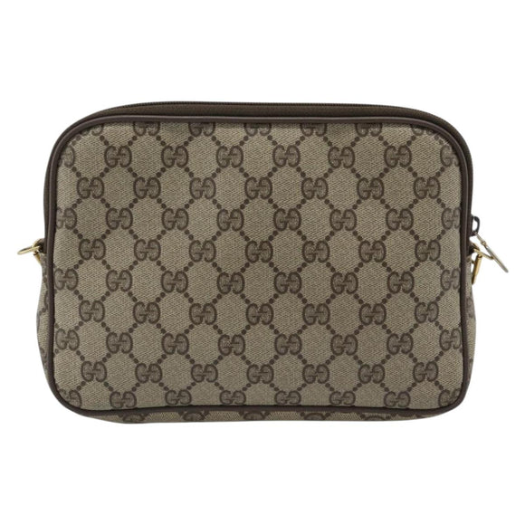GUCCI GG Supreme Shoulder Bag PVC Beige Gold 97 02 068 Auth ep15126